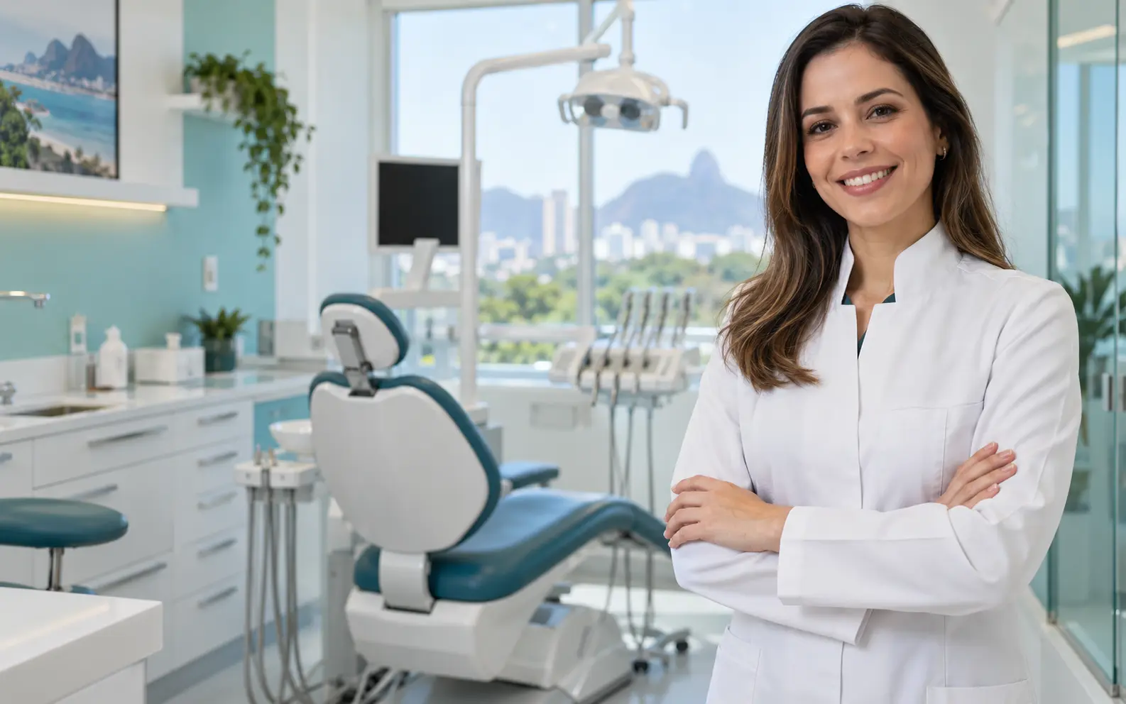 Dentista da Oralê em uma clínica moderna
